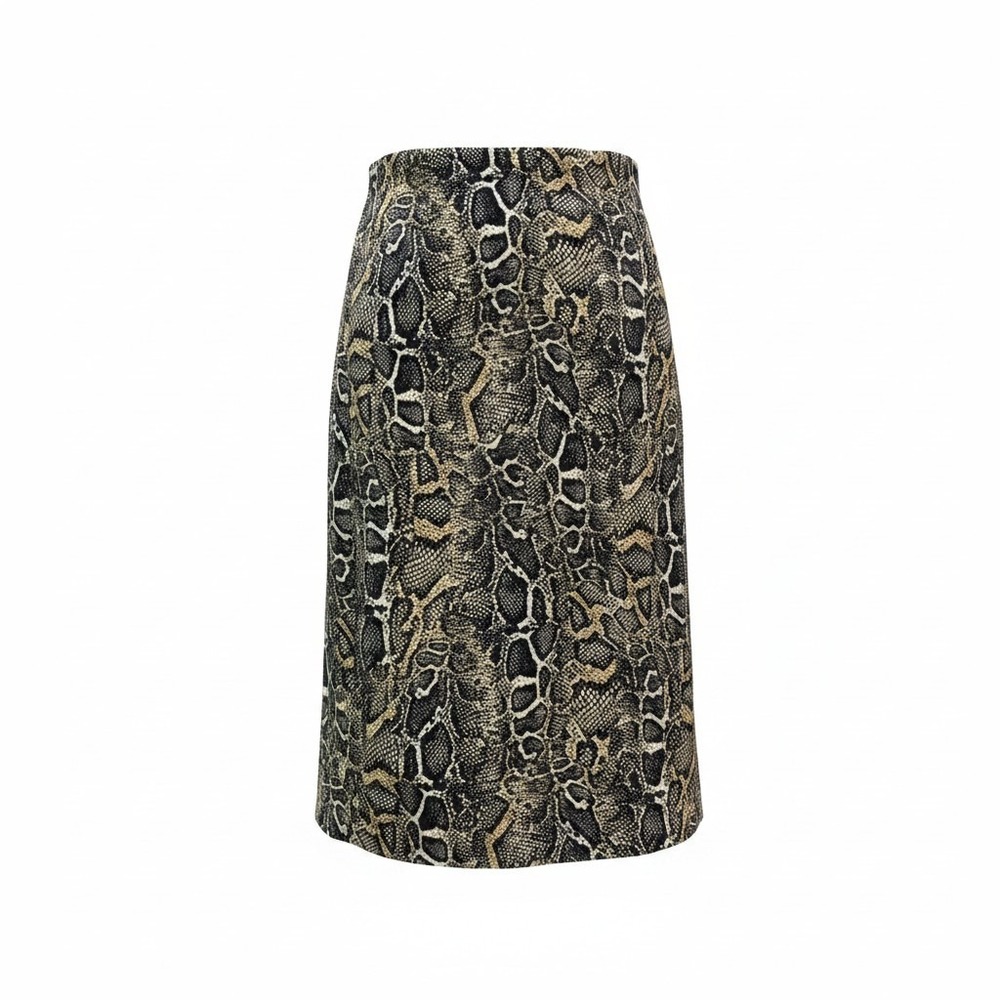 Pencil Skirt New York & Company S‎ Women Brown Snakeskin Print Excellent Stretch